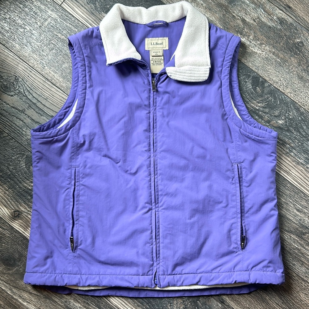 L.L. Bean Lavender Purple Fleece-Lined Vest
